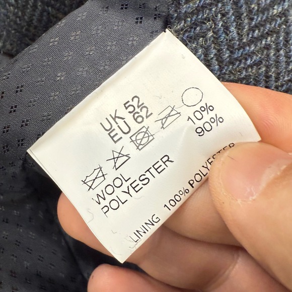 Emerald Isle Weaving Mens Navy Herringbone Wool Touch Waistcoat Vest Size XXL - Picture 8 of 10